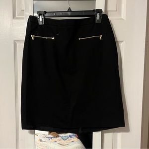 Talbots petite pencil skirt - black with gold zipper pockets. 10 petite!